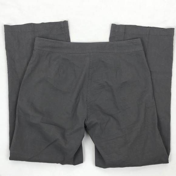 Eileen Fisher Gray Linen Blend Straight Leg Pants - Picture 6 of 6